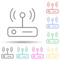 access point multi color style icon. Simple thin line, outline vector of new technologies icons for ui and ux, website or mobile Royalty Free Stock Photo
