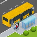 Access ramp for disabled persons and babies in a bus.