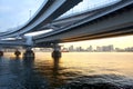 Access ramp to Rainbow Bridge, Odaiba, Tokyo Royalty Free Stock Photo