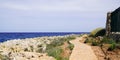 Access sea pathway beach mediterranean coast at Antibes paca France