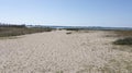 Access seacoast sandy pathway to ocean beach atlantic sea coast at Cap-Ferret in France Royalty Free Stock Photo