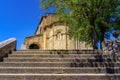 Access staircase to an old church located on a hill. Sepulveda Royalty Free Stock Photo