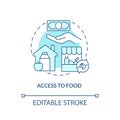 Access to food turquoise concept icon