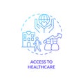 Access to healthcare blue gradient concept icon