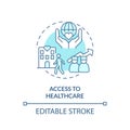 Access to healthcare turquoise concept icon