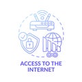 Access to internet dark gradient blue concept icon