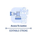 Access to justice light blue concept icon