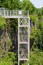 Metal staircase to the Niagara Glen hiking trails along the Niagara River Gorge