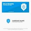 Access, World, Protection, Globe, Shield SOlid Icon Website Banner and Business Logo Template Royalty Free Stock Photo