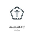 Accessability outline vector icon. Thin line black accessability icon, flat vector simple element illustration from editable