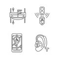 Accessibility devices linear icons set