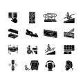 Accessibility facilities black glyph icons set on white space Royalty Free Stock Photo