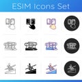 Accessibility facilities icons set