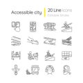 Accessibility facilities linear icons set Royalty Free Stock Photo