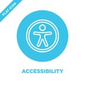 accessibility icon vector from accessibility collection. Thin line accessibility outline icon vector illustration. Linear symbol