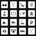 Accessibility icons set, simple style