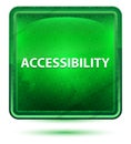 Accessibility Neon Light Green Square Button