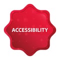 Accessibility misty rose red starburst sticker button