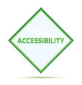 Accessibility modern abstract green diamond button