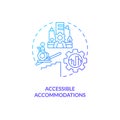 Accessible accommodations blue gradient concept icon