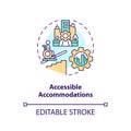 Accessible accommodations concept icon