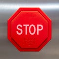 Accessible Emergency Stop Button with Braille Royalty Free Stock Photo