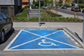 Accessible parking space in Europe Royalty Free Stock Photo