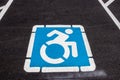 Wheel chair accessible parking spot Royalty Free Stock Photo