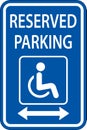 Accessible Reserved Parking Sign ,Double Arrow Royalty Free Stock Photo