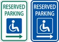 Accessible Reserved Parking Sign ,Right Arrow