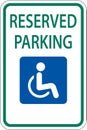 Accessible Reserved Parking Sign On White Background Royalty Free Stock Photo