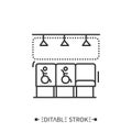 Accessible seating line icon. Editable