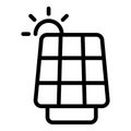 Accessible solar panel icon, outline style Royalty Free Stock Photo