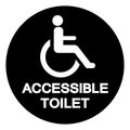 Accessible Toilet Symbol Sign,Vector Illustration, Isolated On White Background Label. EPS10