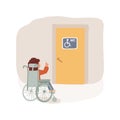 Accessible toilets isolated cartoon vector illustration.