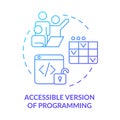 Accessible version of programming blue gradient concept icon