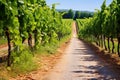 accessible vineyard pathway lined with grapevines