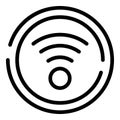 Accessible wifi point icon, outline style