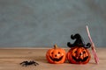 Accessories of decorations Happy Halloween day background concept. Royalty Free Stock Photo