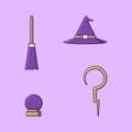 Accessories and elements of magicians icon illustration Royalty Free Stock Photo