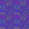 Accessories fashion seamless pattern background. Royalty Free Stock Photo