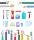 Accessories and Hygiene Items Design Flat