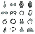 Accessories Icons Freehand 2 Color Royalty Free Stock Photo