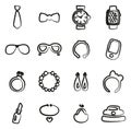 Accessories Icons Freehand Royalty Free Stock Photo