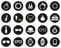 Accessories Icons White On Black Flat Design Circle Set Big Royalty Free Stock Photo