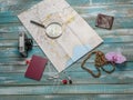 Accessories for man or women ready for travel - life style Royalty Free Stock Photo