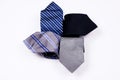 Accessories for men:ties. Real colorful ties on the white background. Set of men\'s stylish vintage clothing