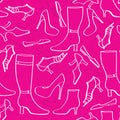 Accessories pattern. Fashion Boots and shoes background. Royalty Free Stock Photo