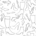 Accessories pattern. Fashion Boots and shoes background. Royalty Free Stock Photo