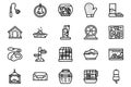 Accessories for pets line vector doodle simple icon set Royalty Free Stock Photo